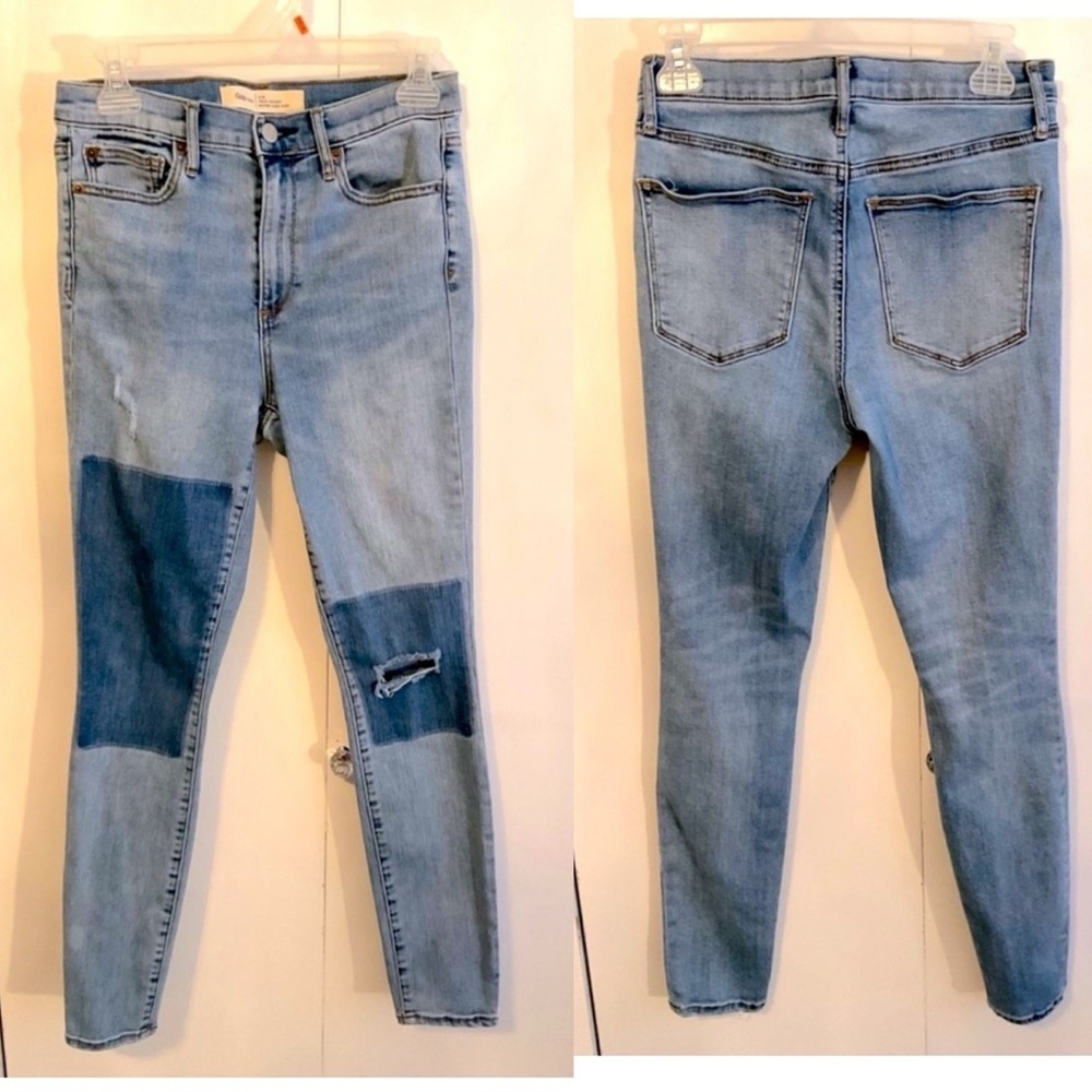 GAP True Skinny Patchwork High Rise Jean. Size 27R